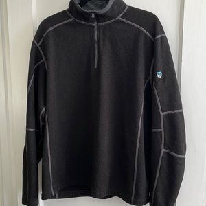 Kuhl Men’s Revel 1/4 zip sweater fleece pullover - black - XL